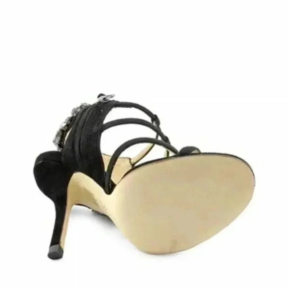 Pelle Moda Vina Womens Black Kid Suede Dress Sandals sz 9 - Picture 8 of 8